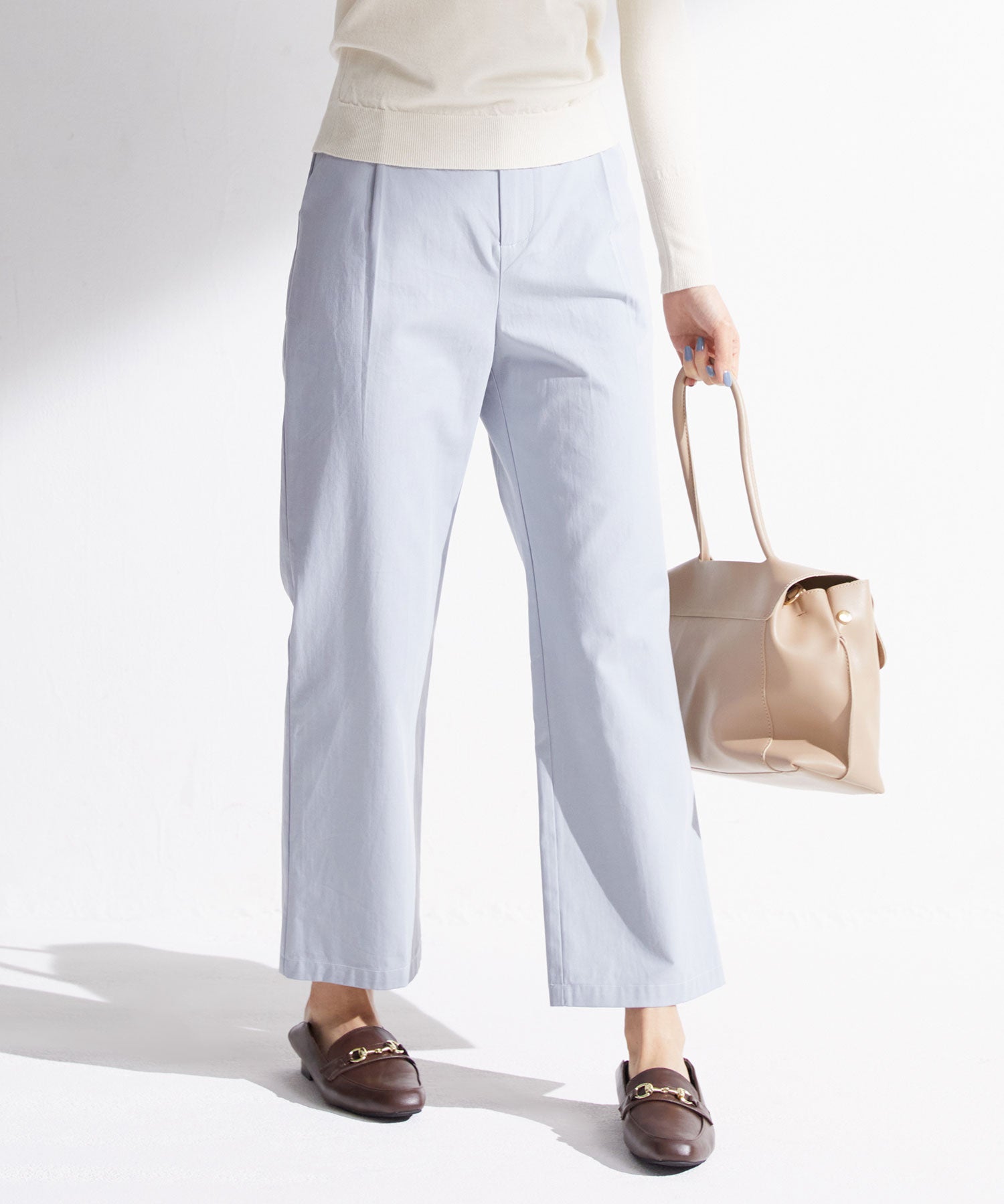 ワンタックストレートワイドパンツxyz5061-102-34