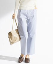 ワンタックストレートワイドパンツxyz5061 ブルー