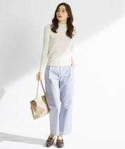 ワンタックストレートワイドパンツxyz5061 ブルー