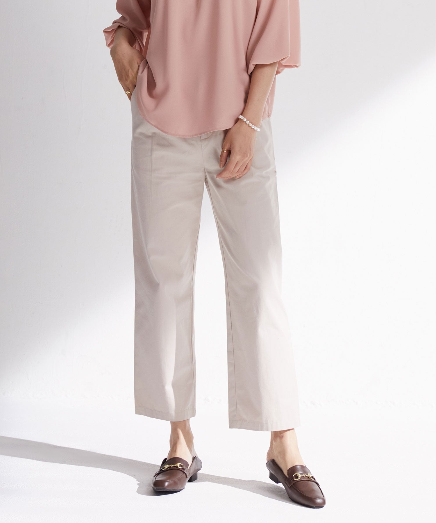 ワンタックストレートワイドパンツxyz5061-102-38