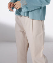 ワンタックストレートワイドパンツxyz5061 アイボリー