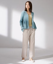 ワンタックストレートワイドパンツxyz5061 アイボリー