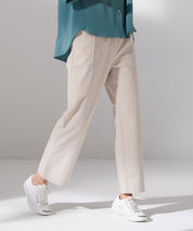 ワンタックストレートワイドパンツxyz5061 アイボリー