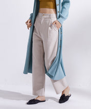 ワンタックストレートワイドパンツxyz5061 アイボリー