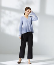 ワンタックストレートワイドパンツxyz5061 ブラック