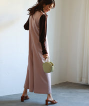 ディープVネックサロペットsdp0018 ピンク