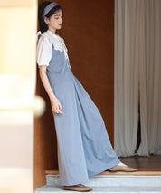 ディープVネックサロペットsdp0018 ブルー