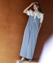 ディープVネックサロペットsdp0018 ブルー