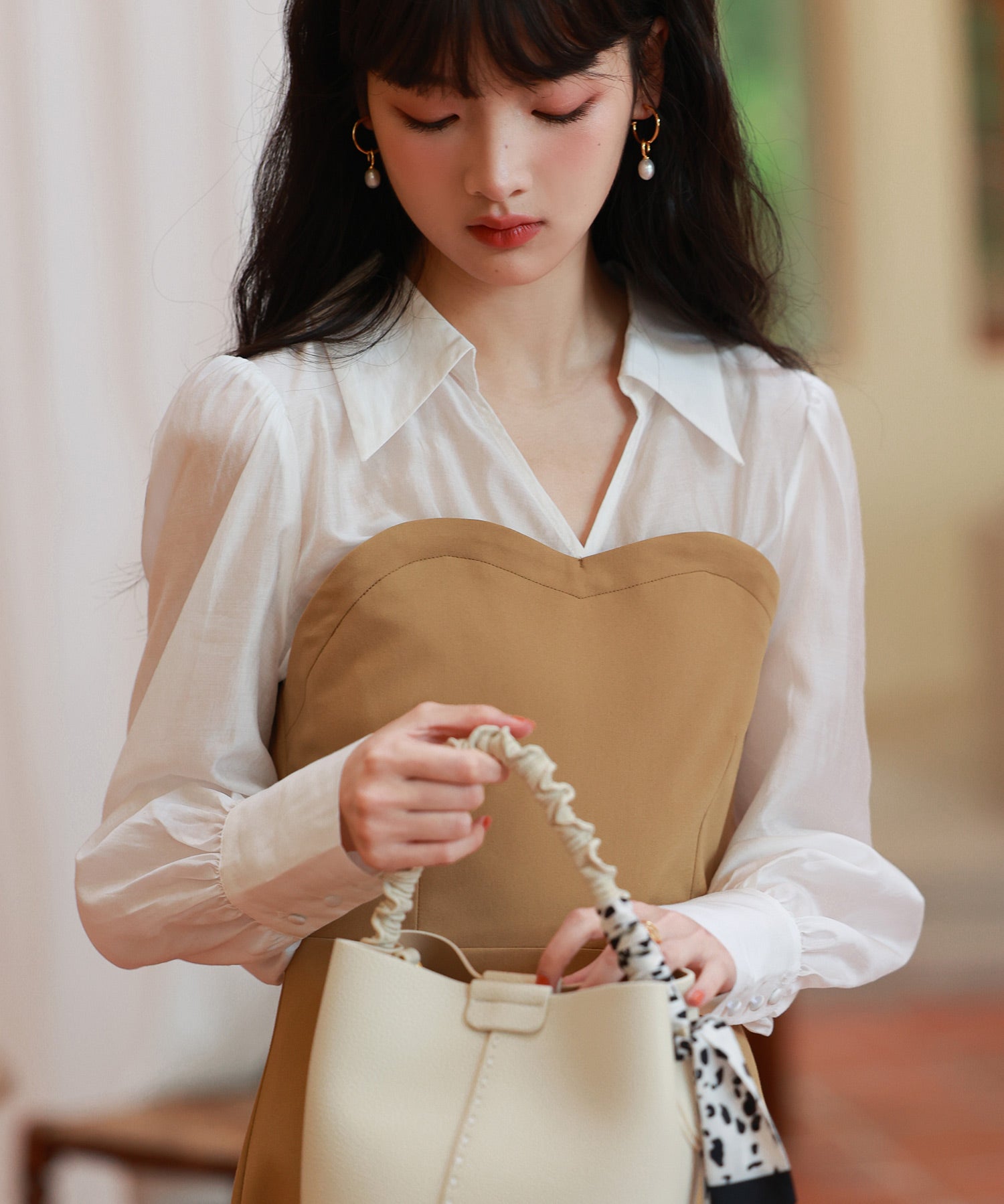 ドッキングビスチェワンピースsdp0021 ベージュ