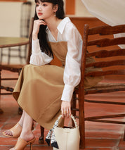 ドッキングビスチェワンピースsdp0021 ベージュ