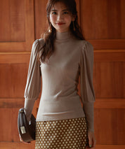 バルーンスリーブプチハイネックカットソーsdp0038 ベージュ