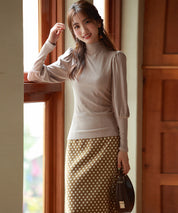 バルーンスリーブプチハイネックカットソーsdp0038 ベージュ