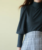 バルーンスリーブプチハイネックカットソーsdp0038 チャコール