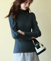 バルーンスリーブプチハイネックカットソーsdp0038 チャコール