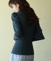 バルーンスリーブプチハイネックカットソーsdp0038 チャコール