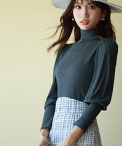 バルーンスリーブプチハイネックカットソーsdp0038 チャコール
