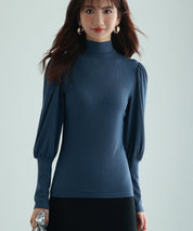 バルーンスリーブプチハイネックカットソーsdp0038 ブルーグレー