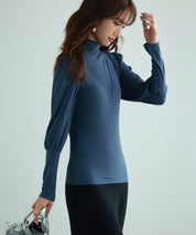 バルーンスリーブプチハイネックカットソーsdp0038 ブルーグレー