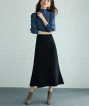 バルーンスリーブプチハイネックカットソーsdp0038 ブルーグレー