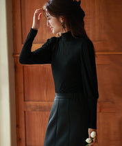 バルーンスリーブプチハイネックカットソーsdp0038 ブラック