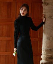 バルーンスリーブプチハイネックカットソーsdp0038 ブラック