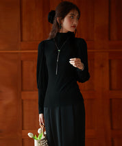 バルーンスリーブプチハイネックカットソーsdp0038 ブラック