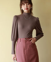 バルーンスリーブプチハイネックカットソーsdp0038 モカ