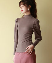 バルーンスリーブプチハイネックカットソーsdp0038 モカ