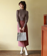 バルーンスリーブプチハイネックカットソーsdp0038 モカ