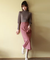 バルーンスリーブプチハイネックカットソーsdp0038 モカ