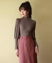 バルーンスリーブプチハイネックカットソーsdp0038 モカ