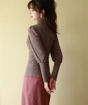 バルーンスリーブプチハイネックカットソーsdp0038 モカ