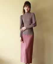 バルーンスリーブプチハイネックカットソーsdp0038 モカ