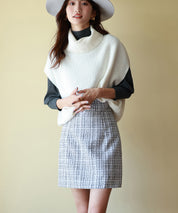 ツイード生地ペチパン付きミニスカートsdp0041 ホワイト