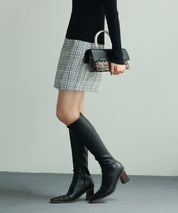 ツイード生地ペチパン付きミニスカートsdp0041 ホワイト