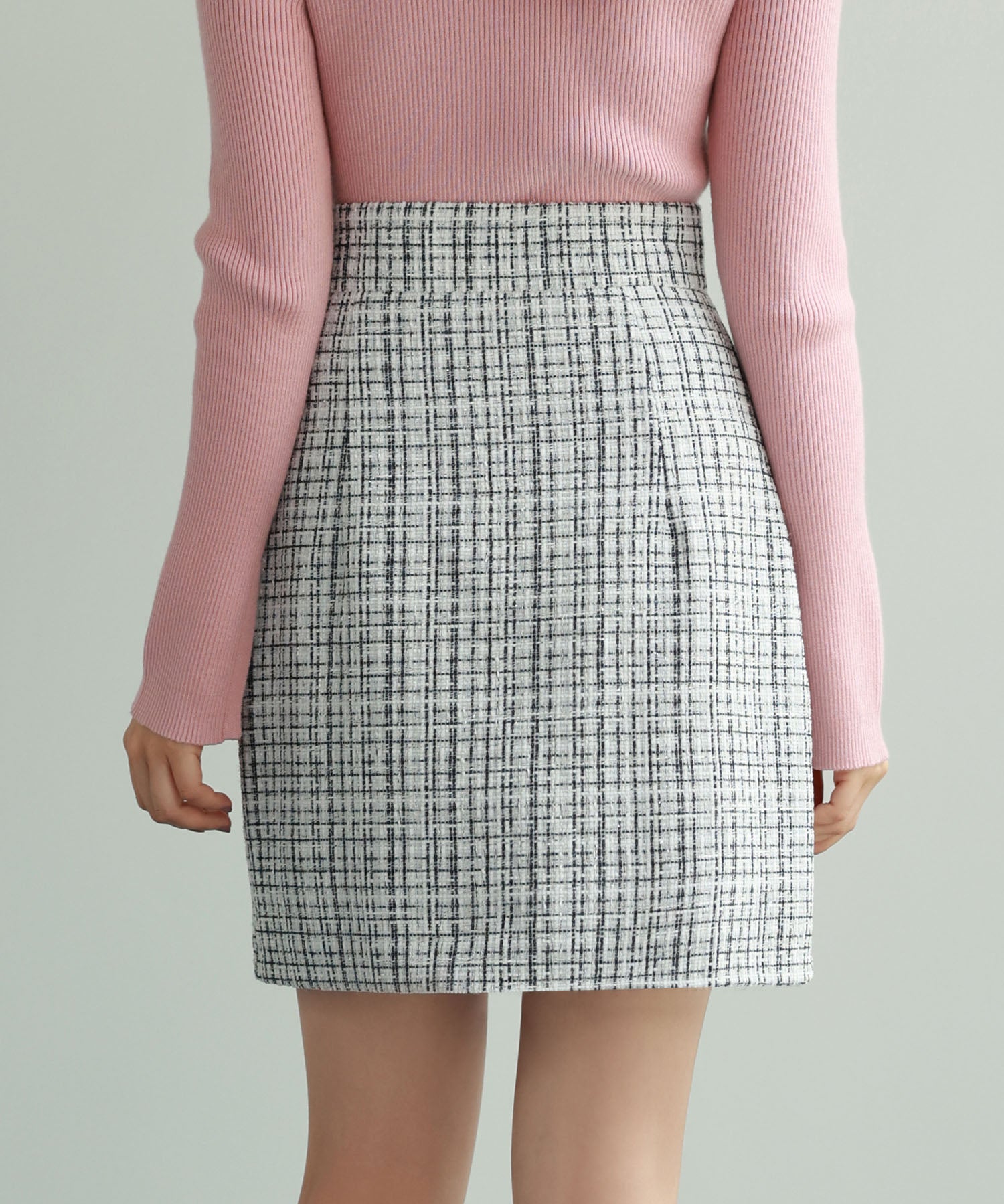 ツイード生地ペチパン付きミニスカートsdp0041 ホワイト