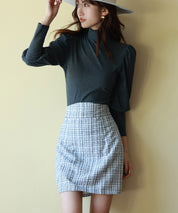 ツイード生地ペチパン付きミニスカートsdp0041 ホワイト