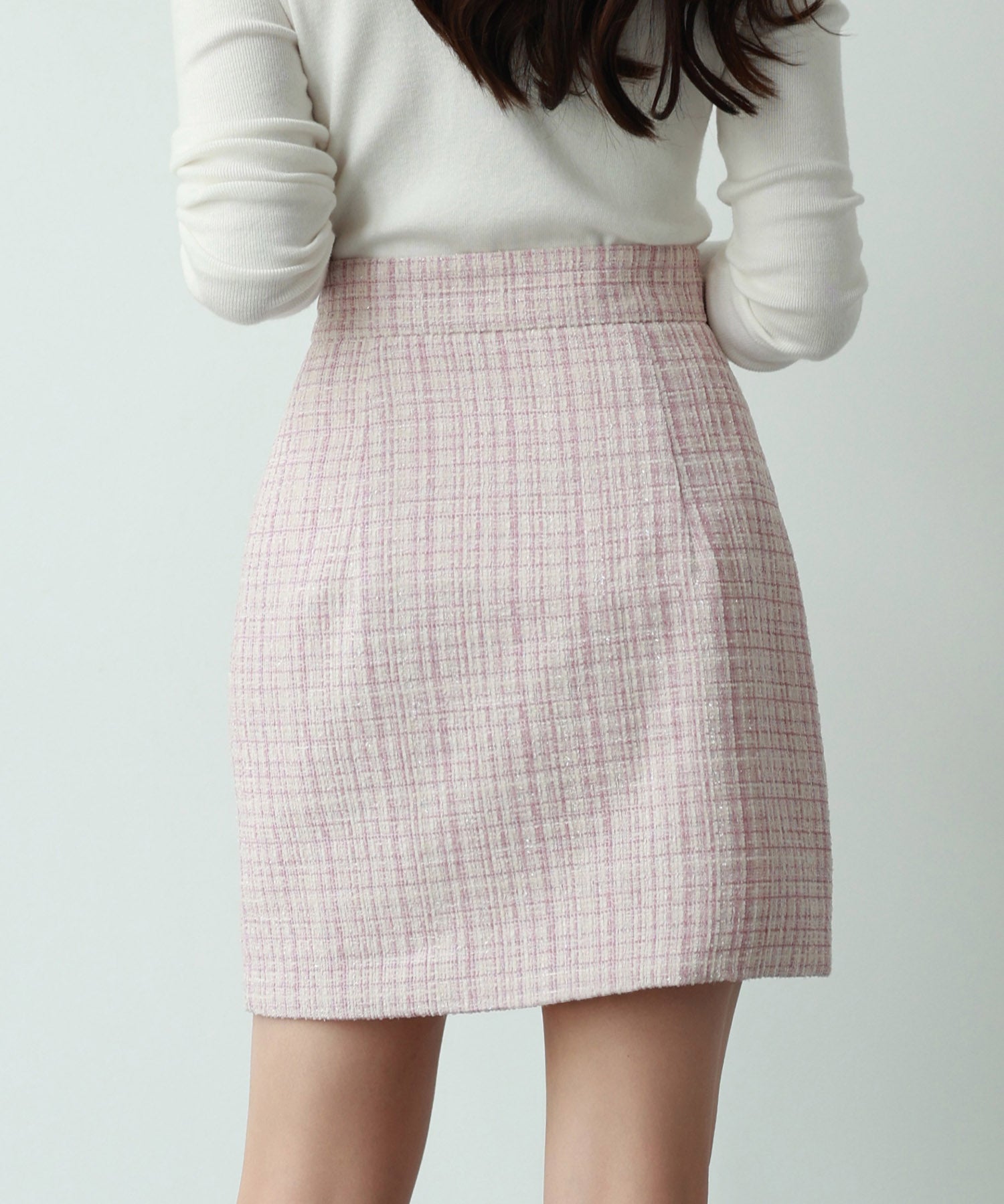 ツイード生地ペチパン付きミニスカートsdp0041 ピンク