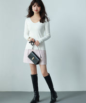 ツイード生地ペチパン付きミニスカートsdp0041 ピンク