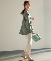 パール付きキーネックブラウスsdp0046 グリーン