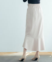 ラップ風ダブルベルトミモレ丈スカートsdp0057b ピンク