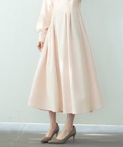 タックデザインミモレ丈カットソーワンピースsdp0087b ベージュ