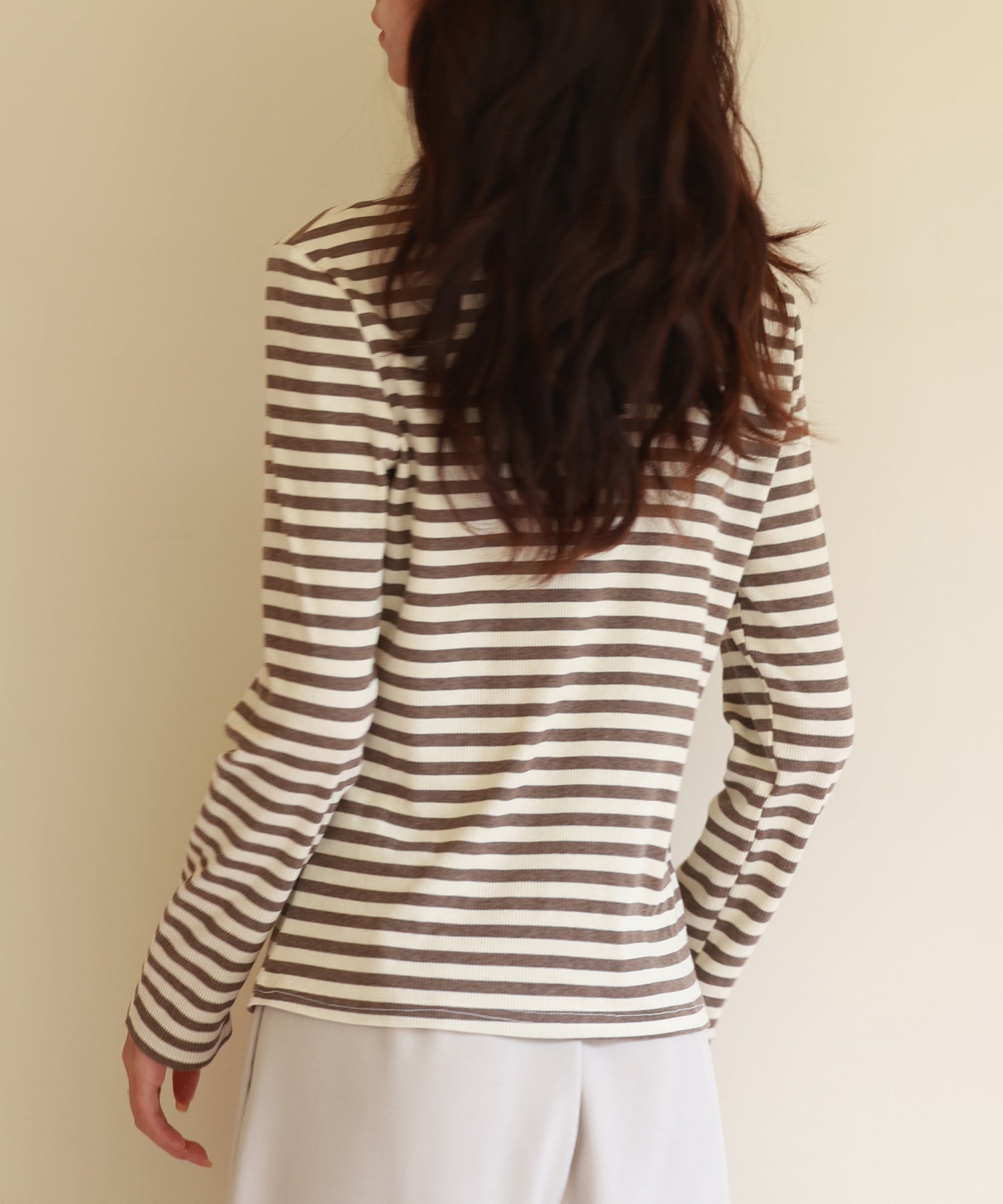 カットアウトボーダーカットソーsdp0107 ブラウン