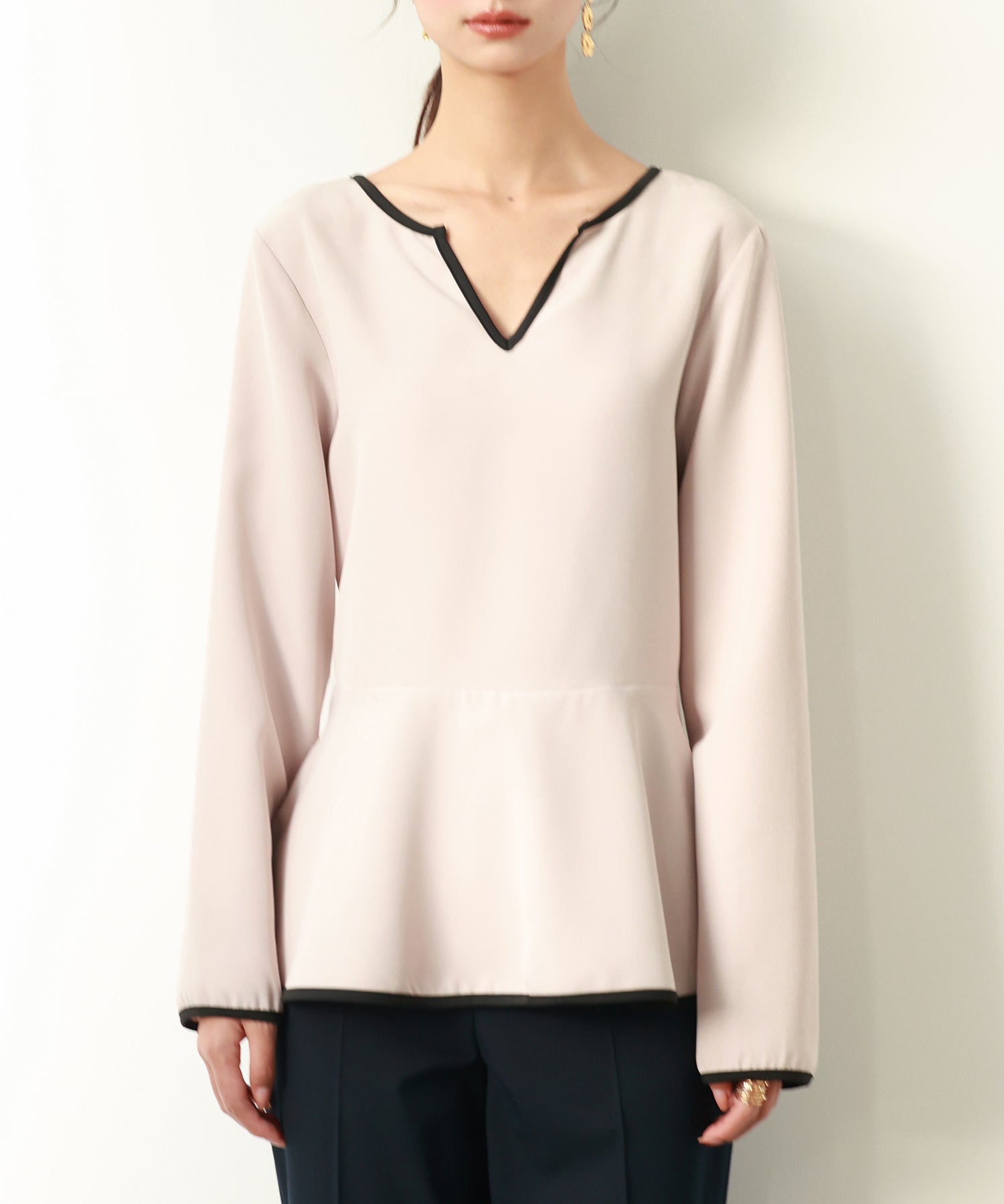 キーネックペプラムトップスsdp0109-103-14