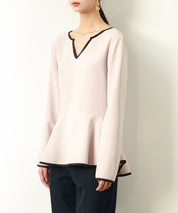 キーネックペプラムトップスsdp0109 ベージュ