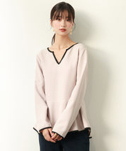 キーネックペプラムトップスsdp0109 ベージュ