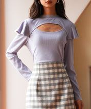 フロントカットアウトカットソートップスsdp0110 ラベンダー