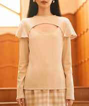 フロントカットアウトカットソートップスsdp0110 ベージュ