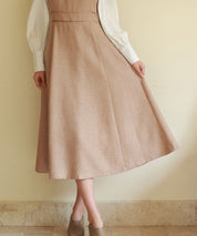 ラメツイードとシャツ袖がドッキングの異素材ワンピースsdp0111 ブラウン