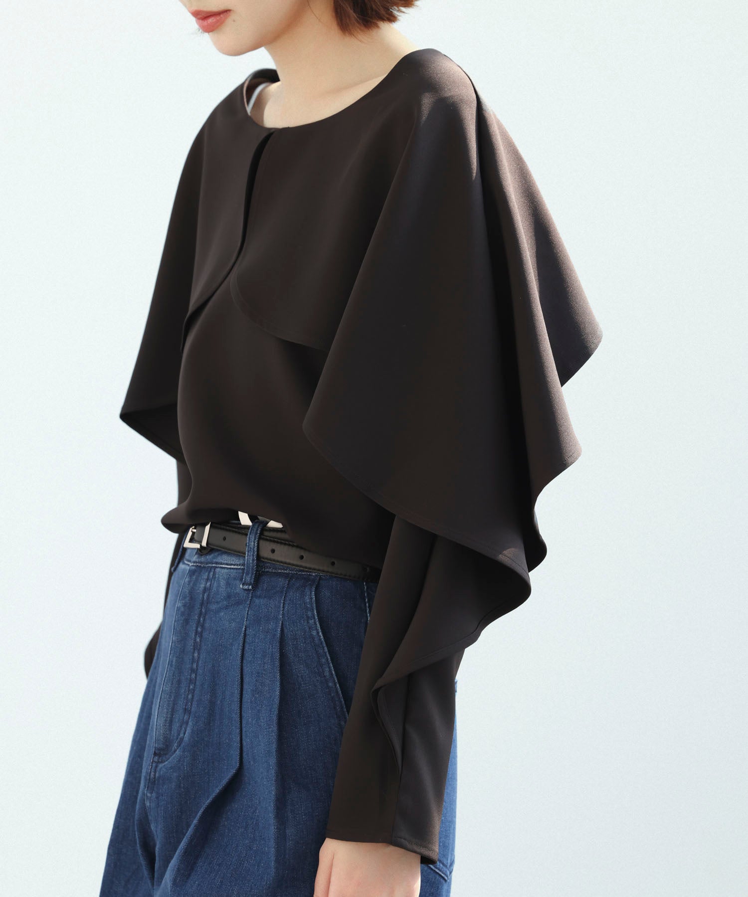 クルーネックケープブラウスsdp0117-102-8